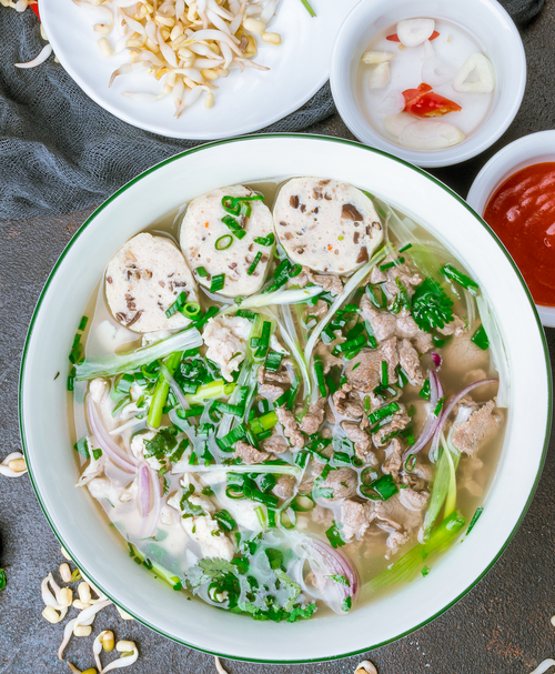 A signature bowl of pho served at Fastboy