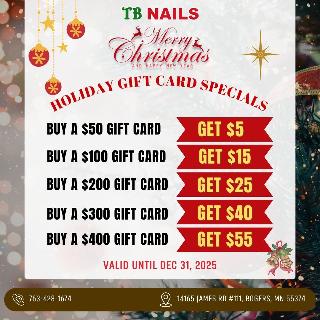  Holiday Gift Card Specials at TB Nails
