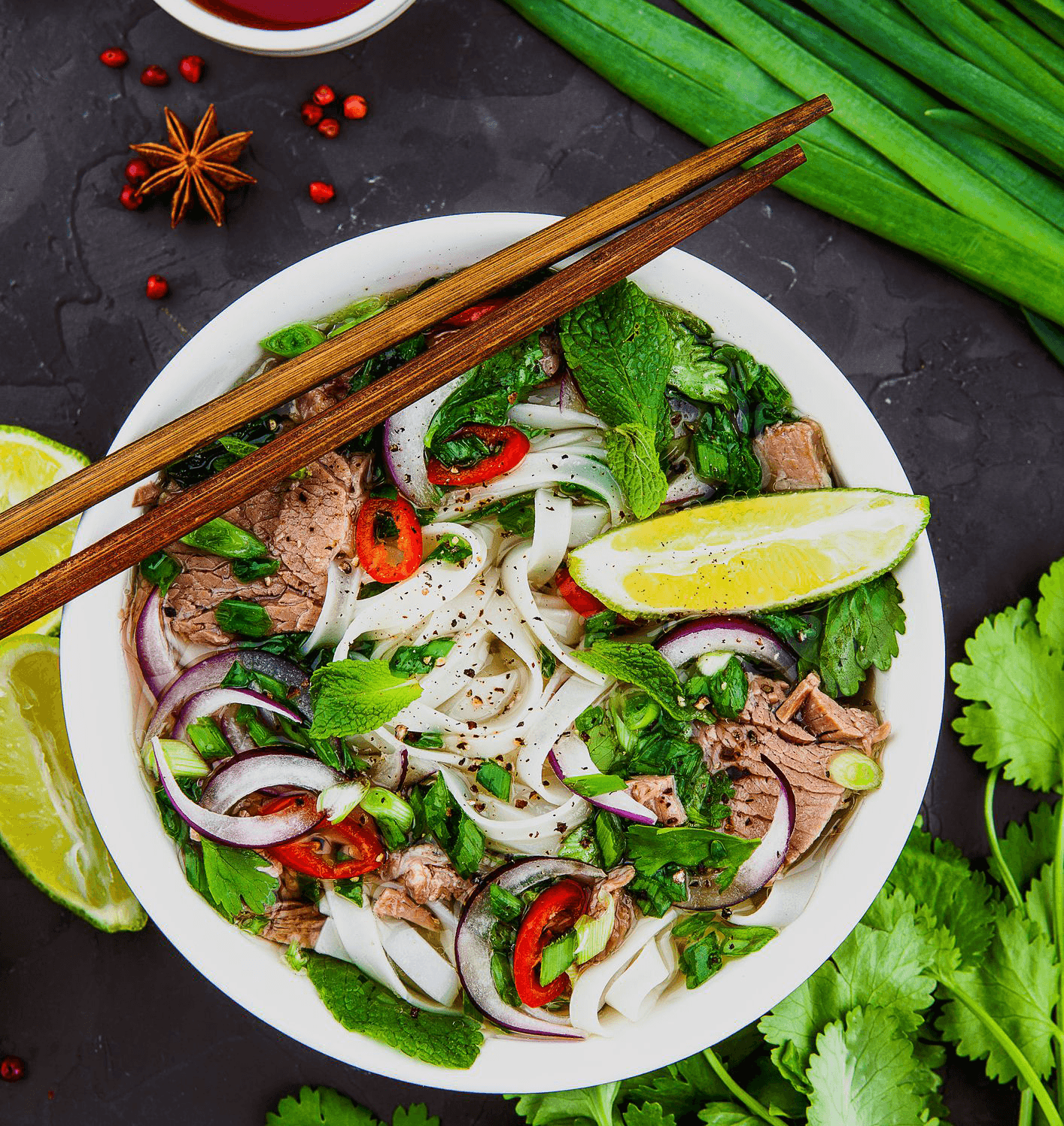 A signature bowl of pho served at Fastboy
