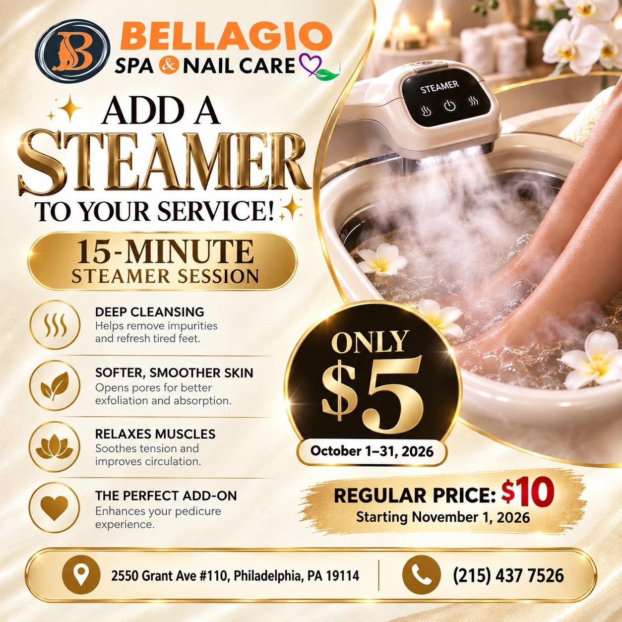 ADD A STEAMER TO YOUR SERVICE