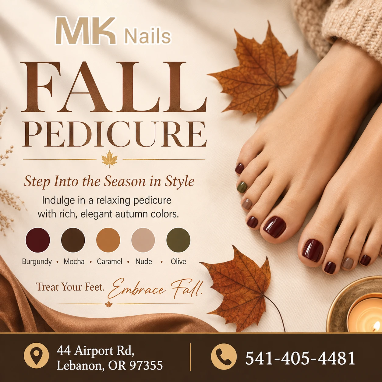 Step into the new season in style with our luxurious Fall Pedicures