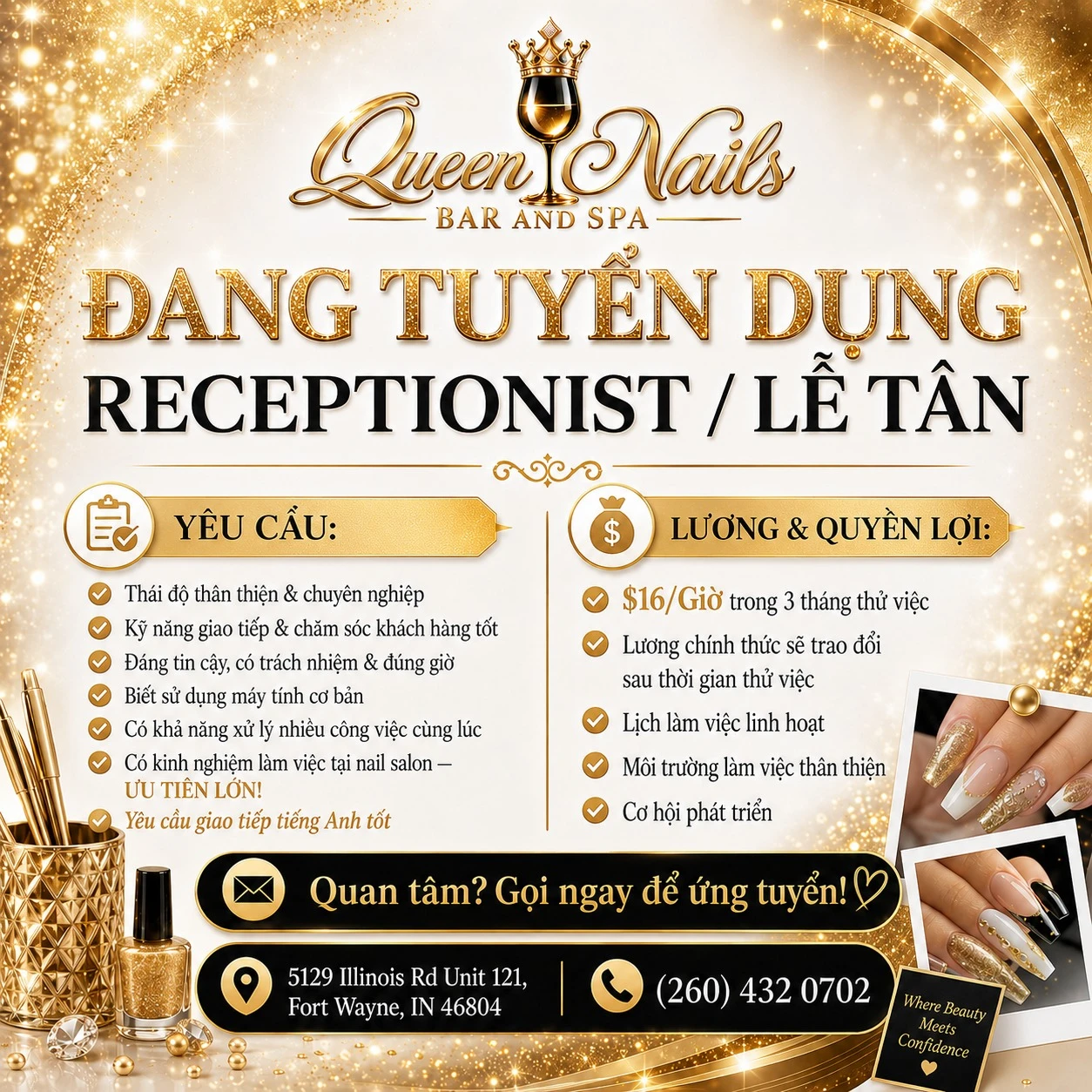 Tuyển dụng lễ tân