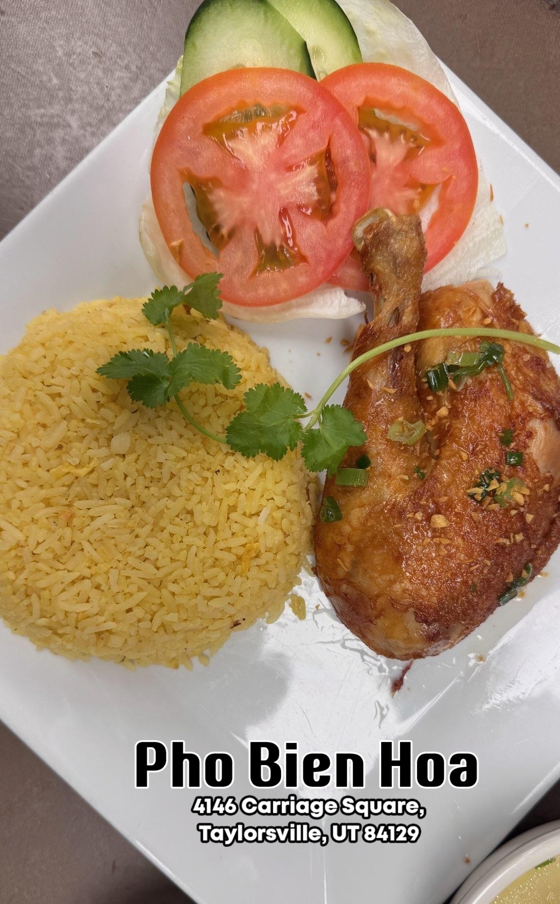 Roasted chicken and fried rice