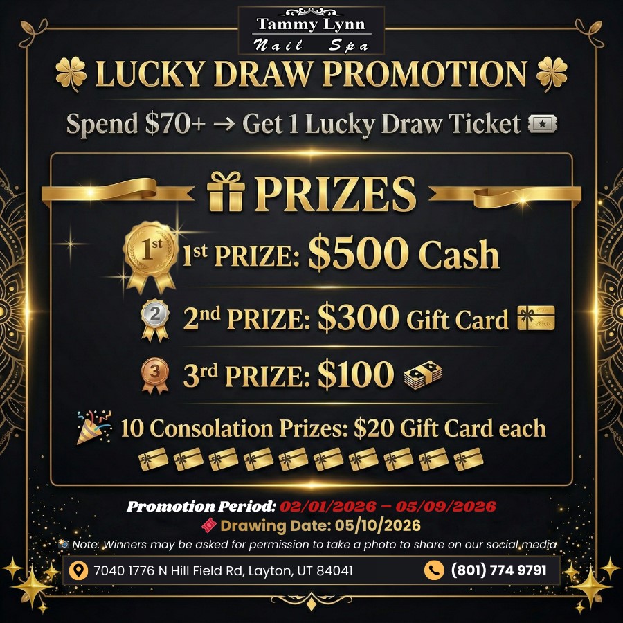 BIG PRIZES AWAIT AT TAMMY LYNN NAIL SPA