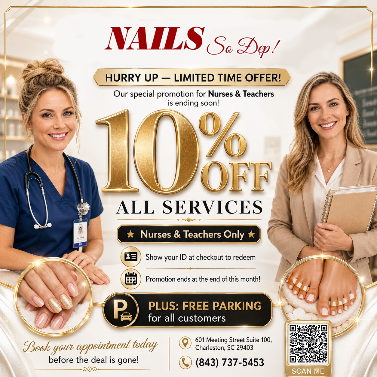 Discount 10% All Services for Nurses and Teachers