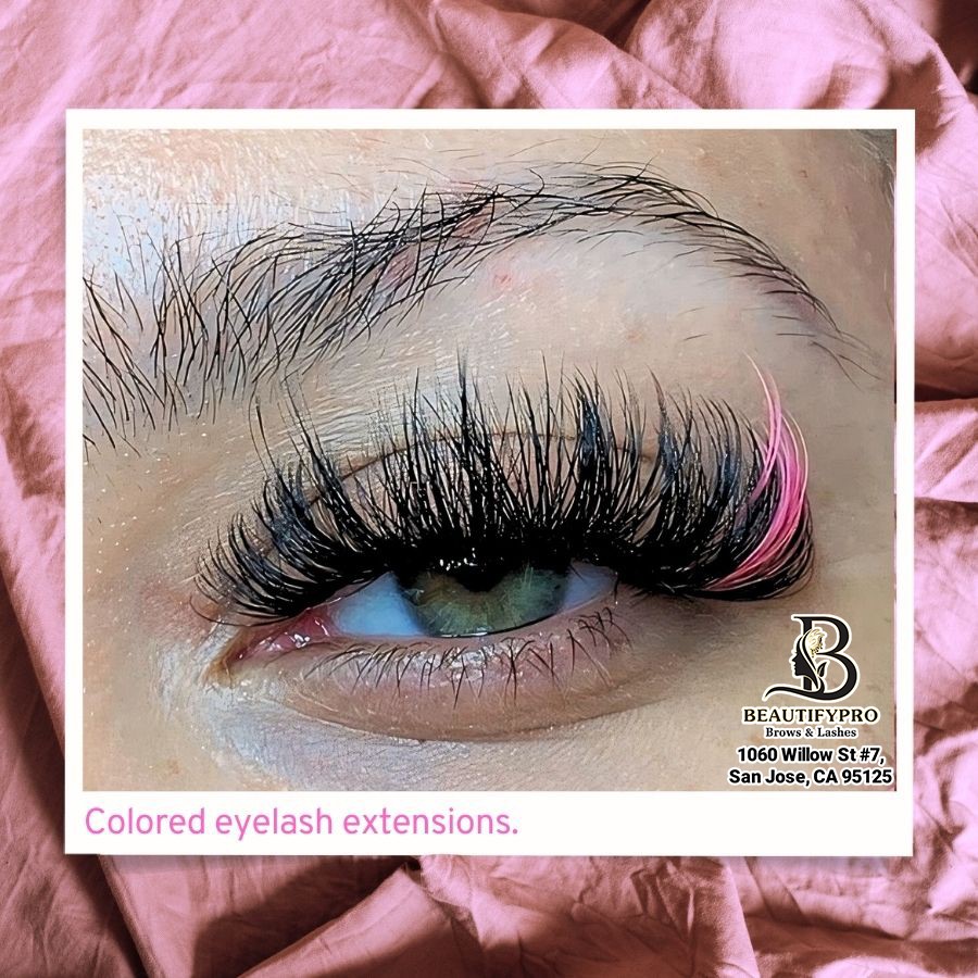 Colored eyelash extensions