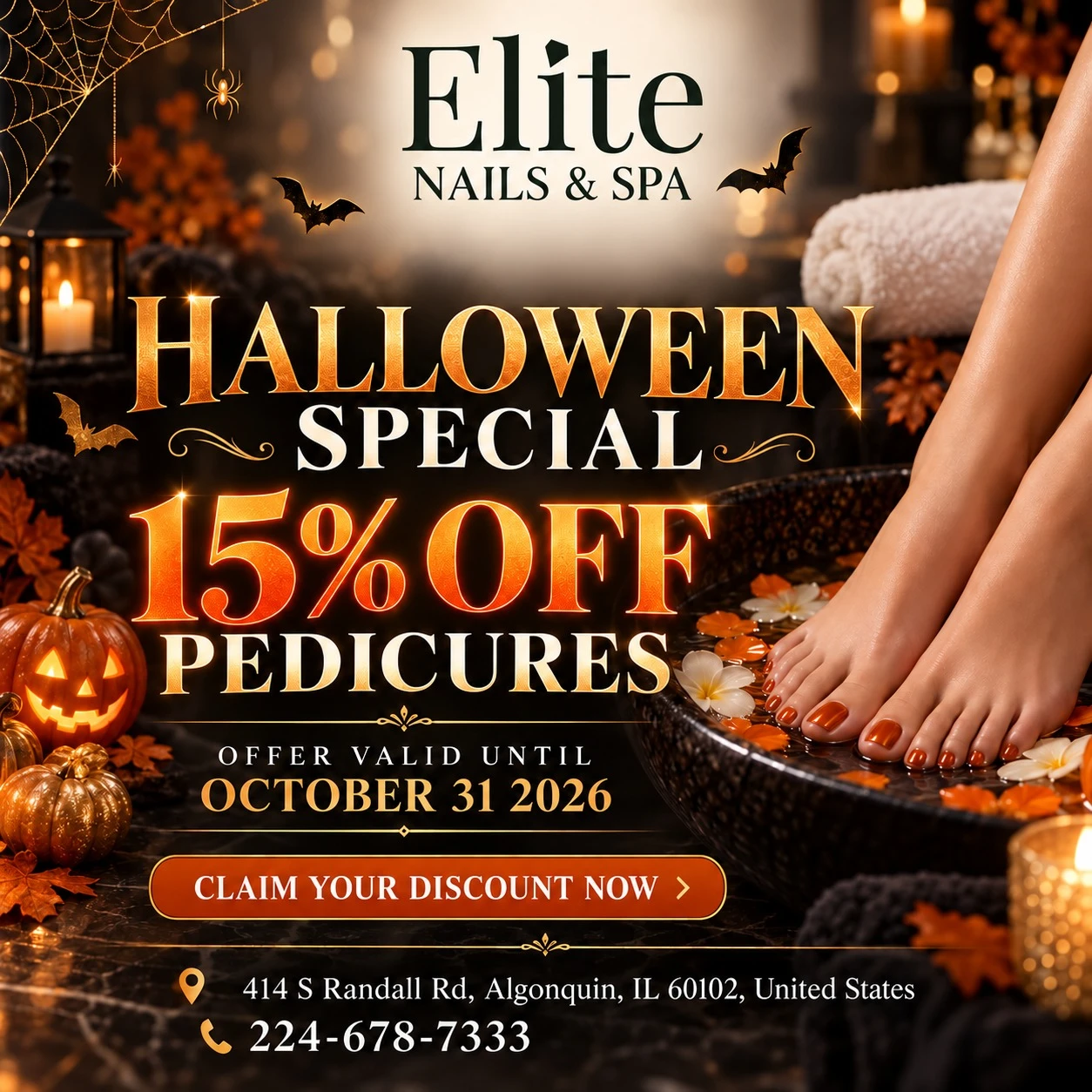 Enjoy 15% OFF on all Pedicure services