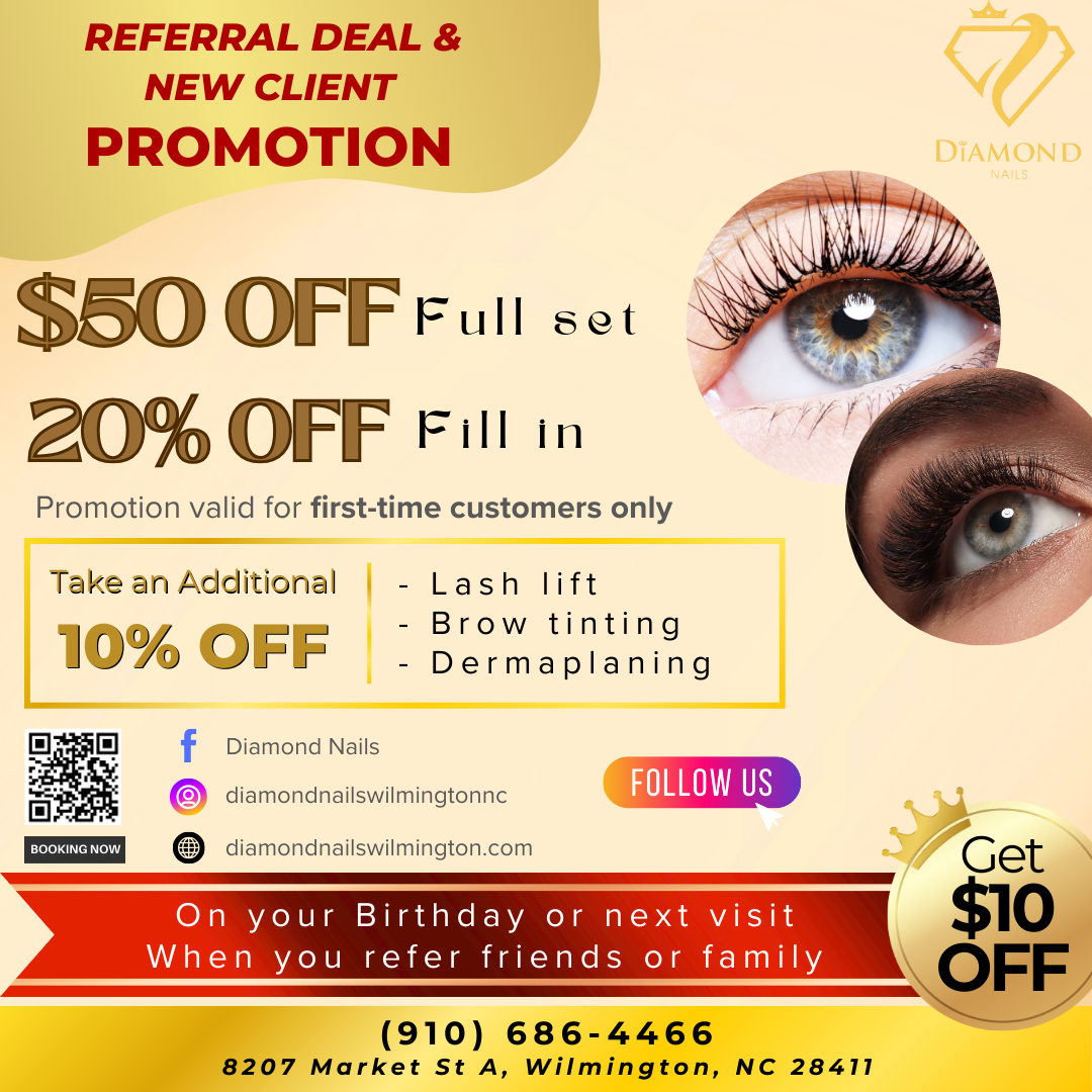 Enjoy Exclusive Discounts at Diamond Nails in Wilmington, NC 28411