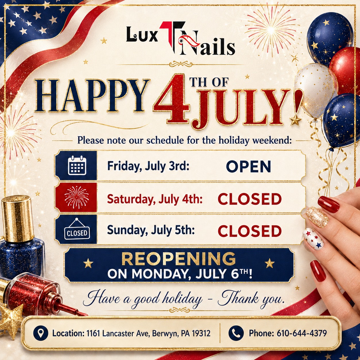 Holiday Notice