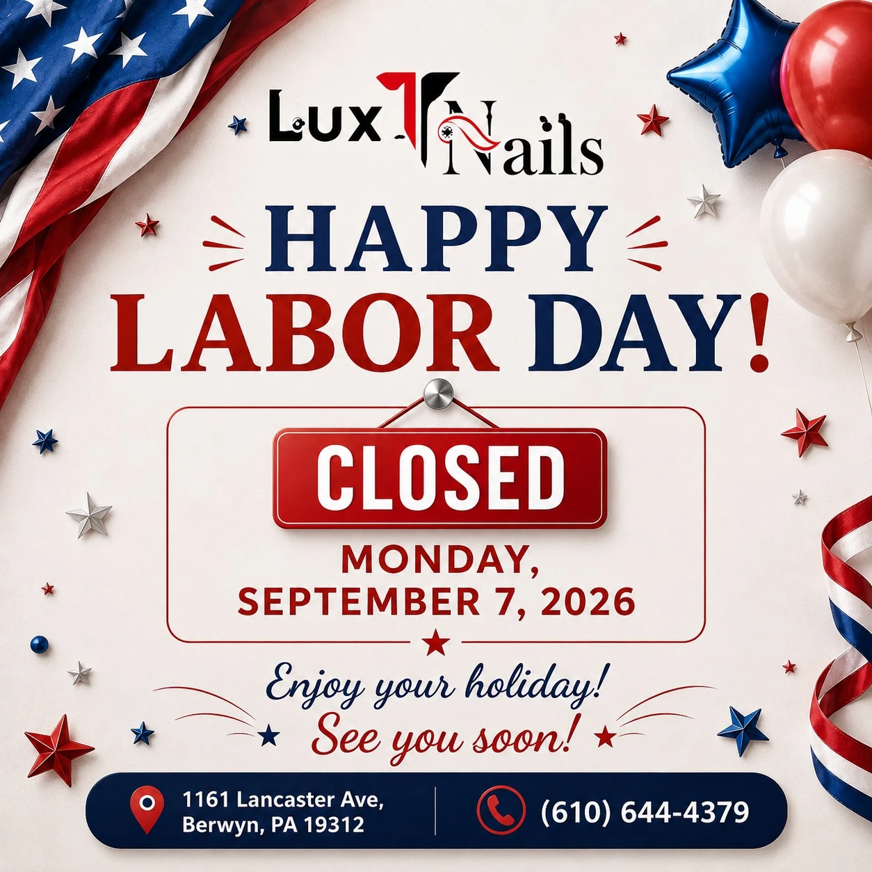 Labor Day Announcement
