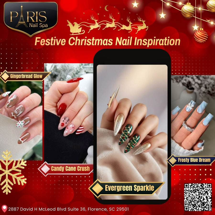 Festive Christmas Nails Ideas to Sparkle This Season at Paris Nail Spa