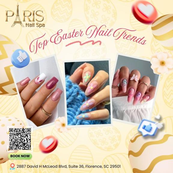 Easter Nails Ideas: Fresh and Festive Designs at Paris Nail Spa in Florence, SC