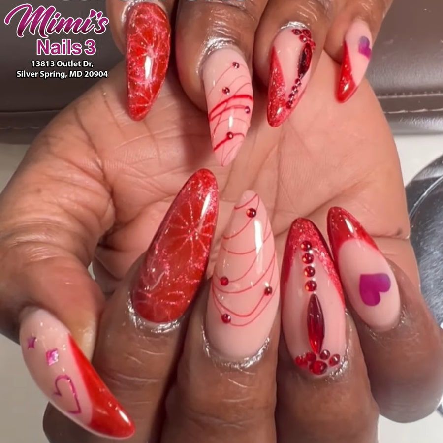 2025 Red Nails That Shine in Spring