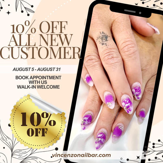 Experience the Best Nail Care with Vincenzo Nail Bar’s Special Promotions for all the new customers