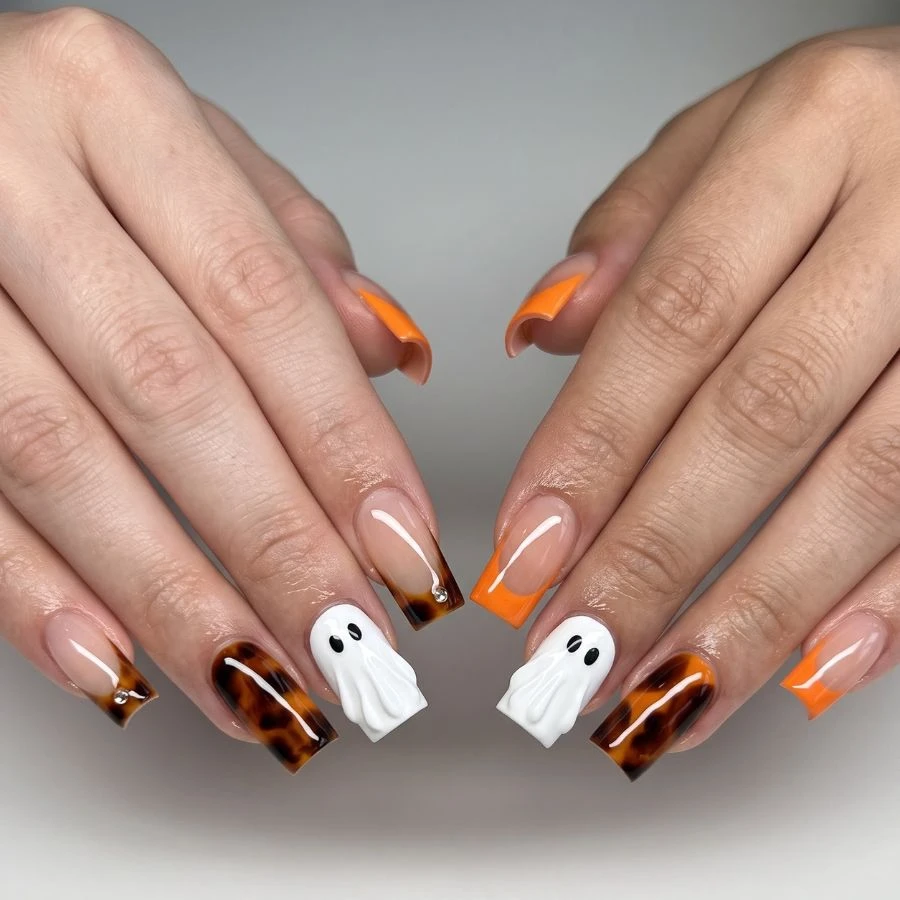 The Trendy Twist: Tortoise Shell & 3D Ghostie 🐢👻
