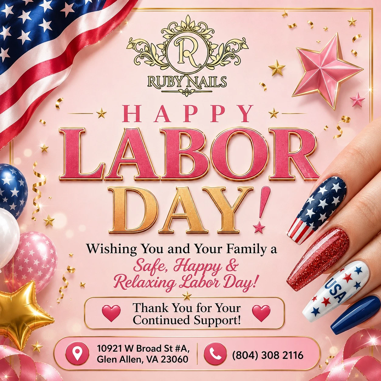 Happy Labor Day from Ruby Nails