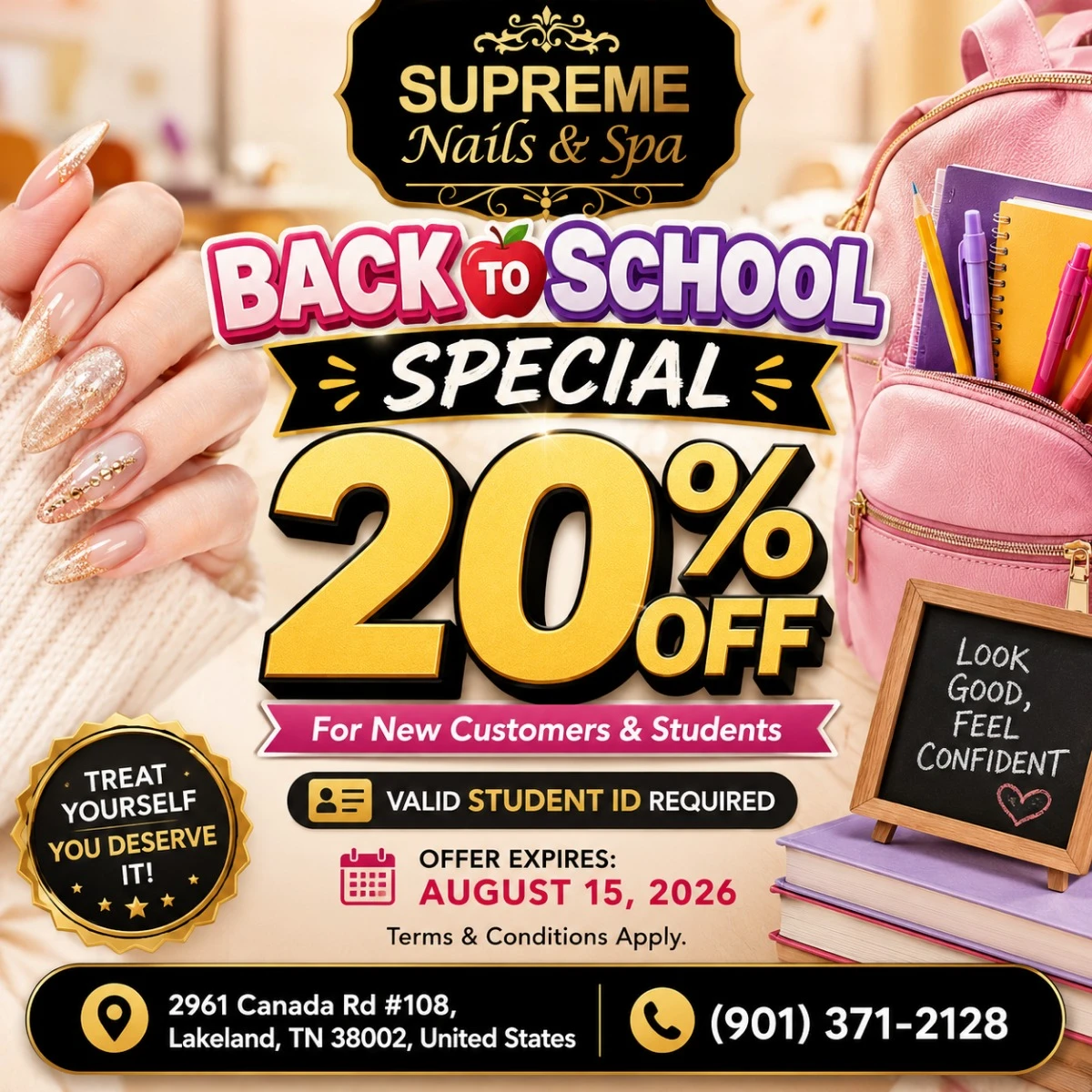 Back to School Savings Are Here at Supreme Nails & Spa