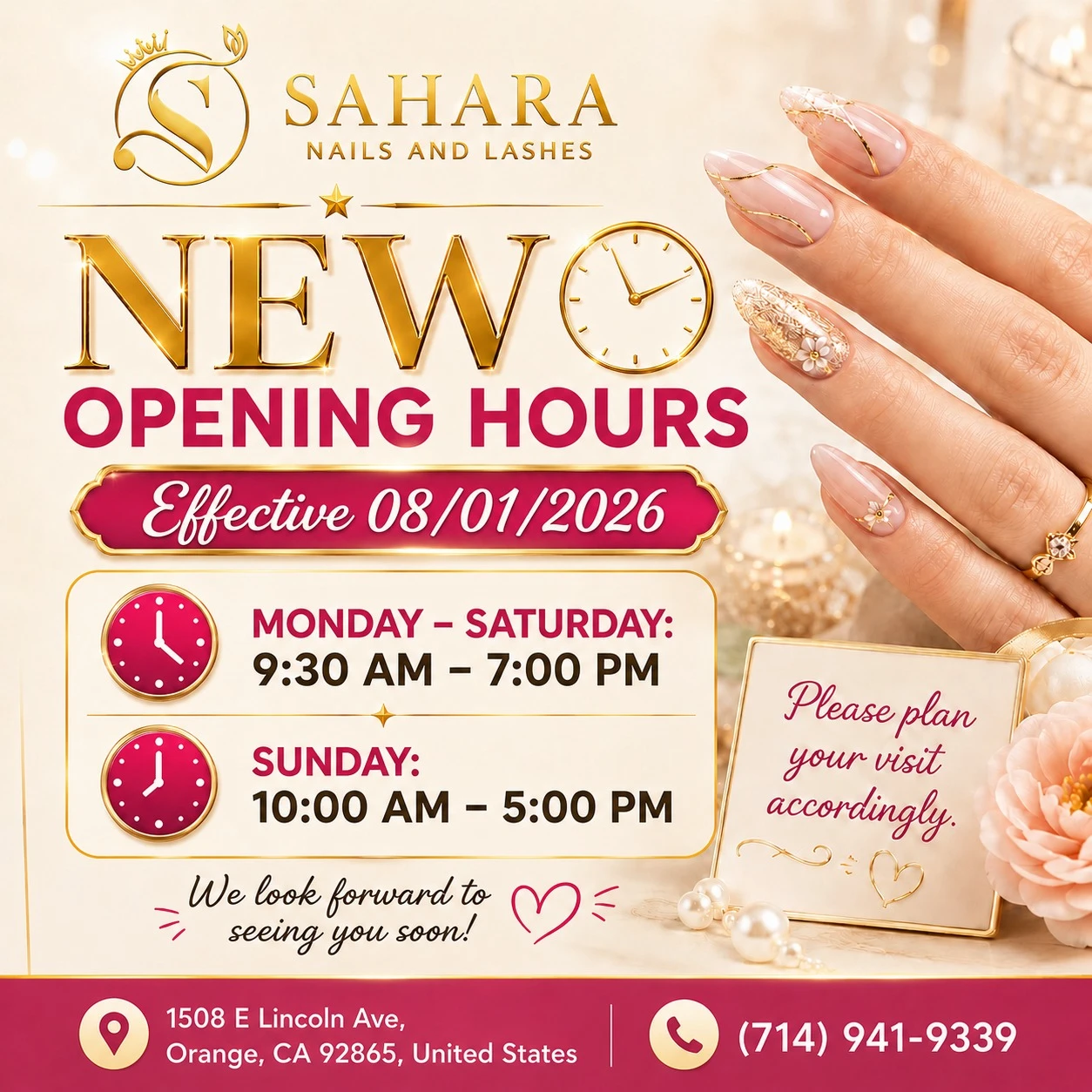 New Opening Hours