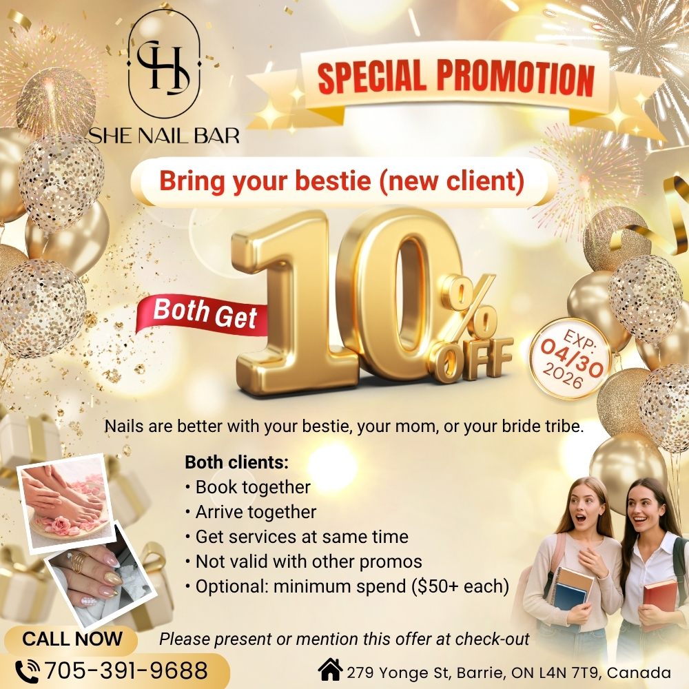 Bring your bestie (new clients) both get 10% off