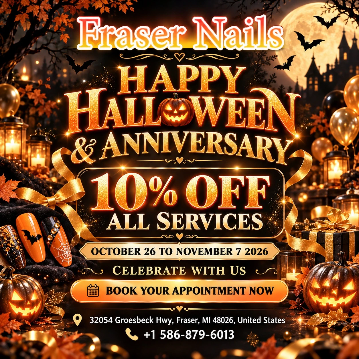 Spooky season is here and it is extra special at Fraser Nails