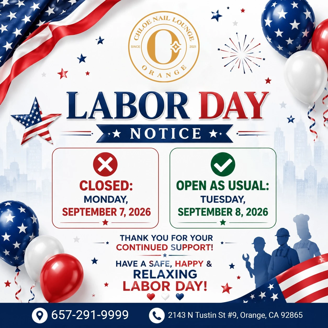 LABOR DAY HOLIDAY NOTICE