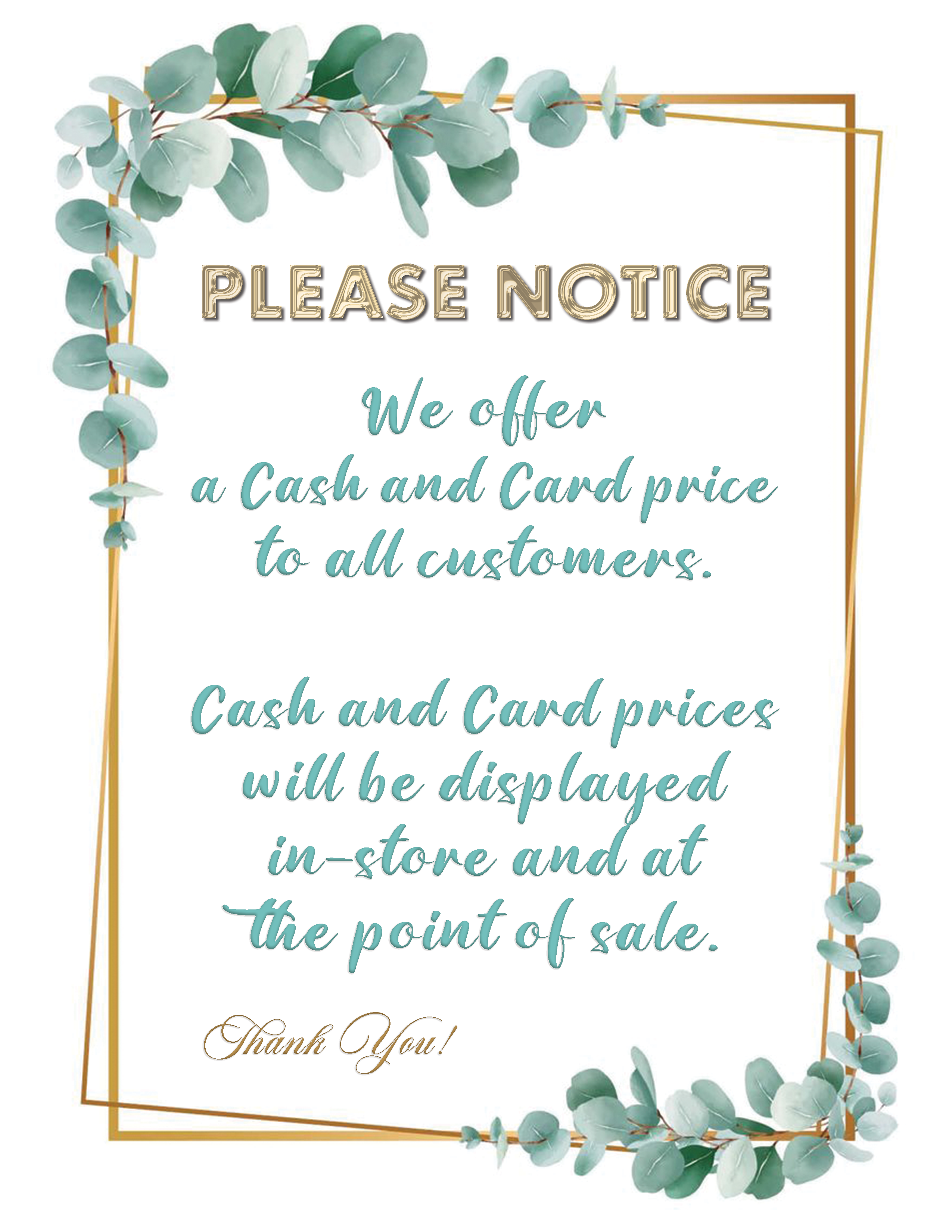 Cash Discount Poster