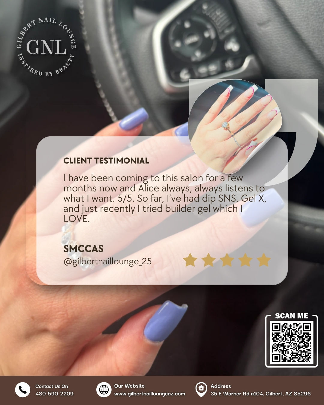 Gilbert Nail Lounge | Premier Nail Salon Gilbert, AZ 85296 | 35 E Warner Rd