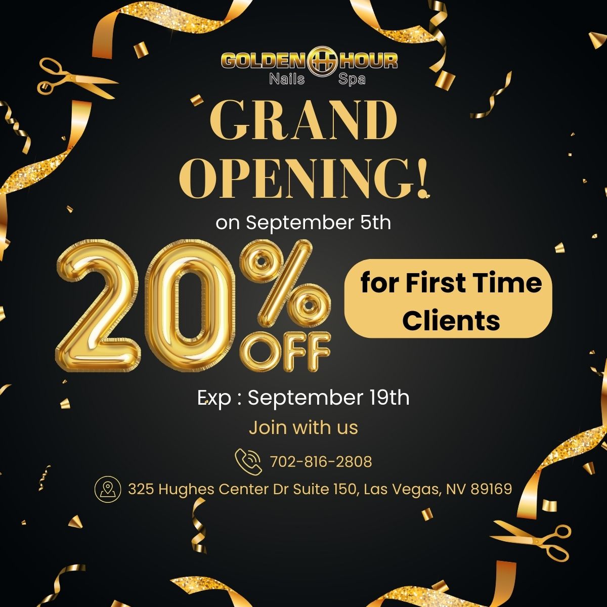 Grand Opening of Golden Hour Nail Salon Spa 2 in Las Vegas, NV 89169 & Exclusive Deal for First-time Client