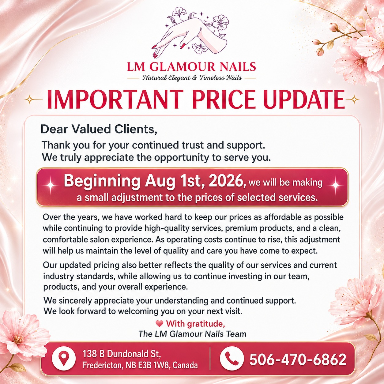 Price Update