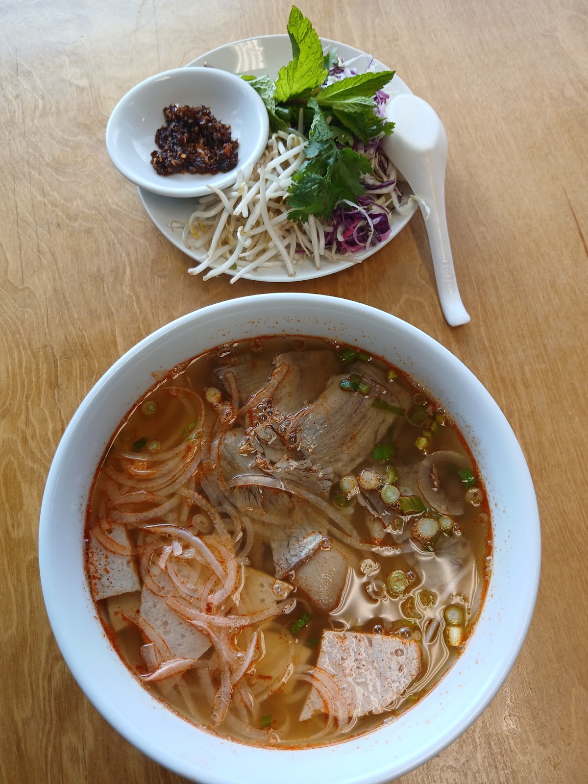 bow of bún bò Huế - Hue spicy noodle