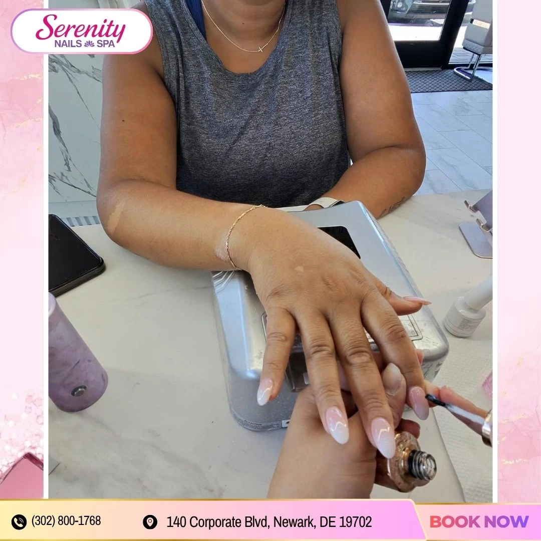 Recent custom nail design created at Serenity Nails & Spa