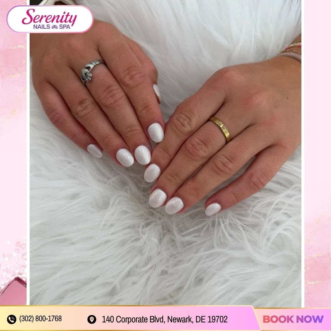 Recent detailed manicure created at Serenity Nails & Spa
