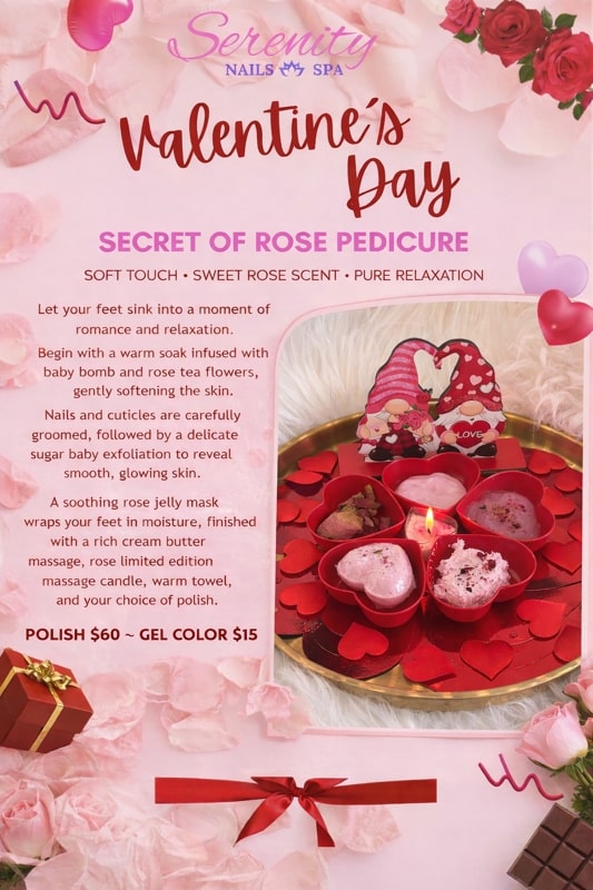Rose Pedicure for Valentine 2026