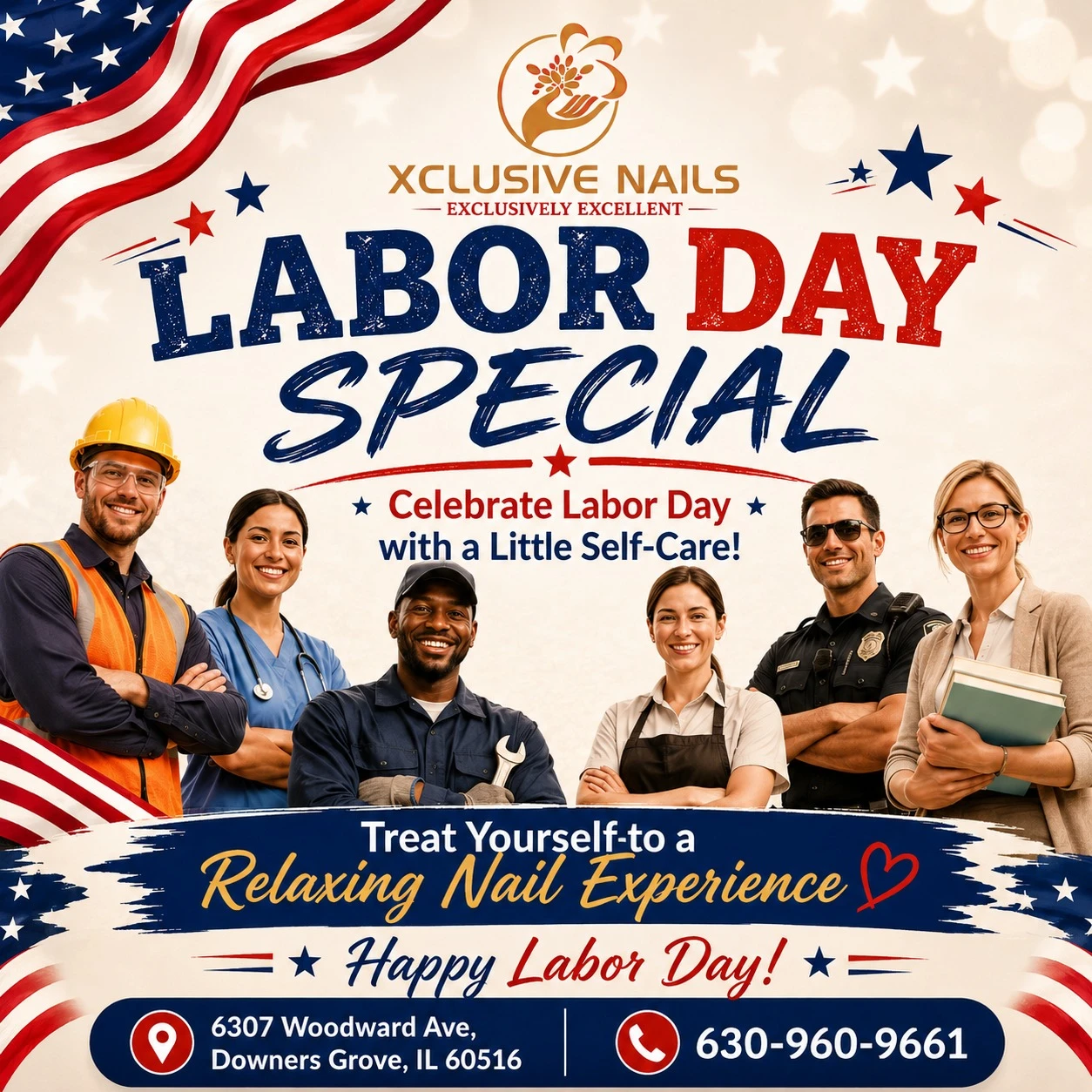 Happy Labor Day from Xclusive Nails