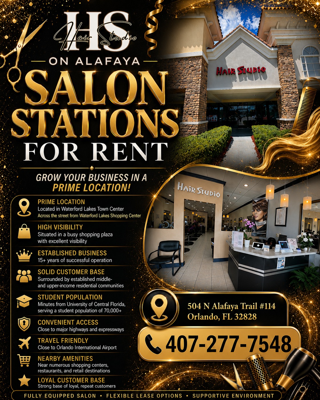 SALON STATIONS AVAILABLE FOR RENT