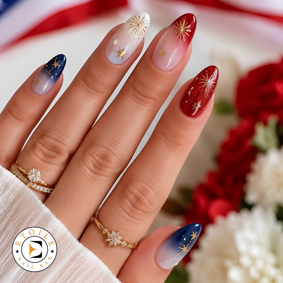 Celebrate Independence Day in Style with Stunning July 4th Nails at Etoile Nail Bar Bucktown, Lincoln Park - nail salon 60614 - Best nail salon near me Chicago, IL 60614