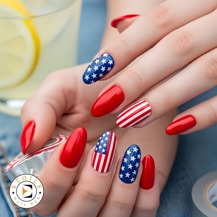 Celebrate Independence Day in Style with Stunning July 4th Nails at Etoile Nail Bar Bucktown, Lincoln Park - nail salon 60614 - Best nail salon near me Chicago, IL 60614