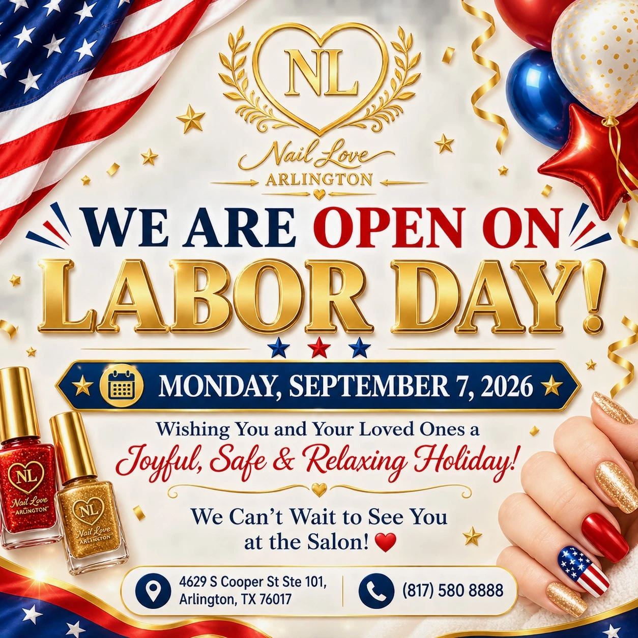 WE ARE OPEN ON LABOR DAY