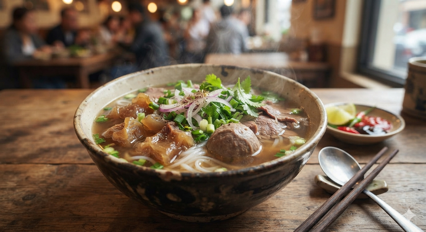 Beef Balls, Well-done Brisket & Tendon Pho