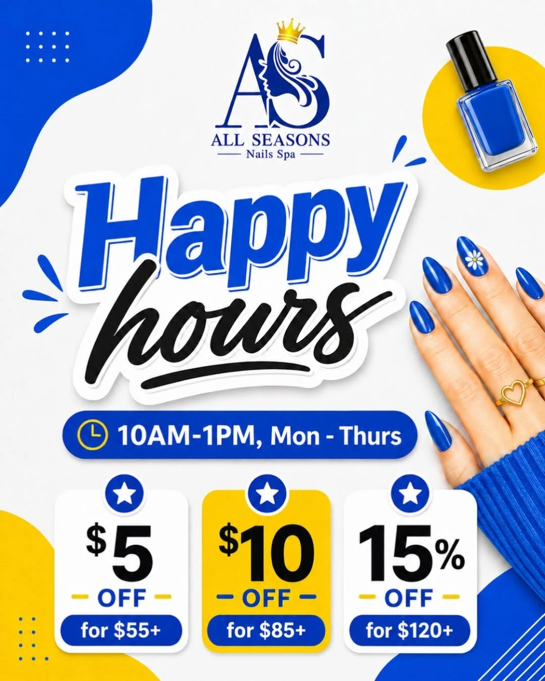 Happy Hour from Mon to Thurs