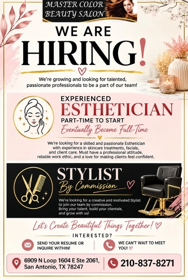 Master Color Beauty salon_we are hiring