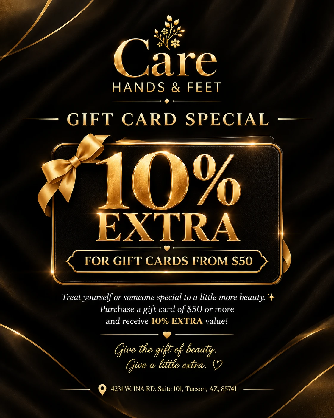 10% Extra for Gift card from $50