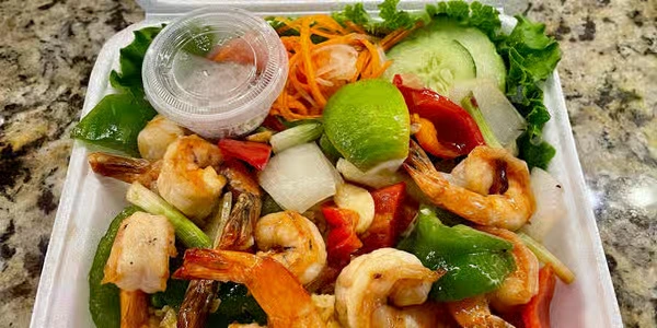 Shaken Shrimp with Fried Rice