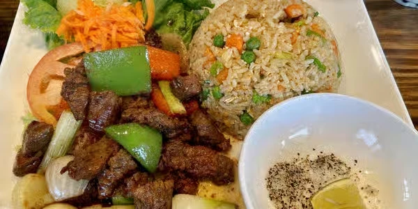 Shaken Beef with Fried Rice