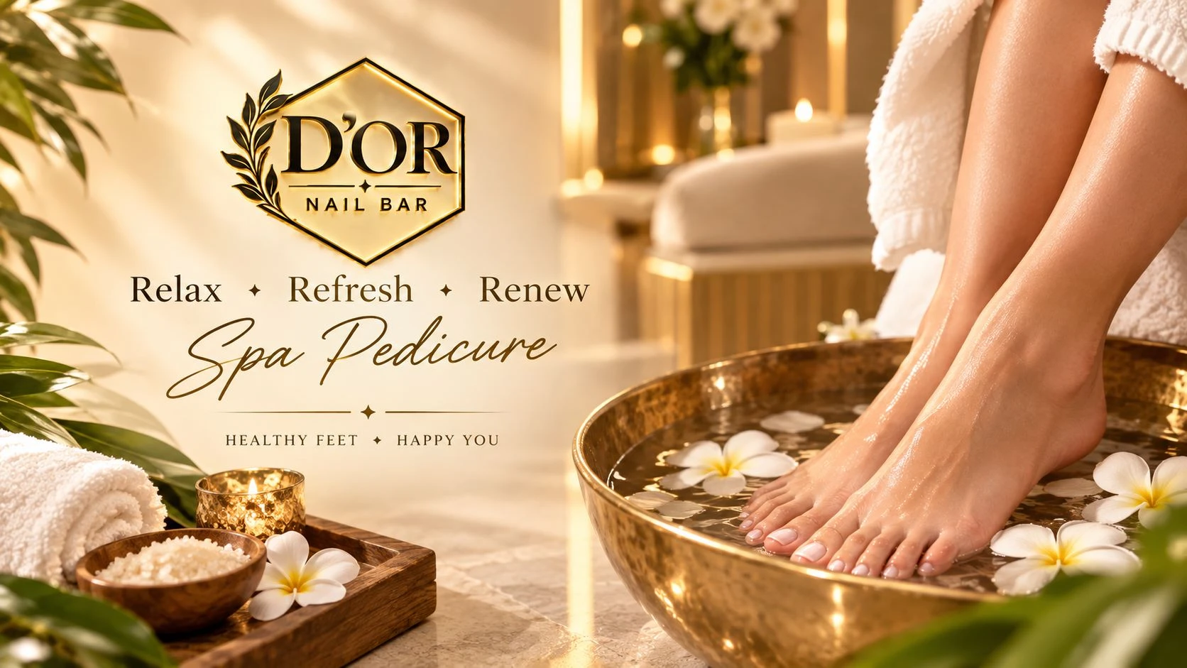 Relax, Refresh, and Renew with Spa Pedicure at D'OR NAIL BAR