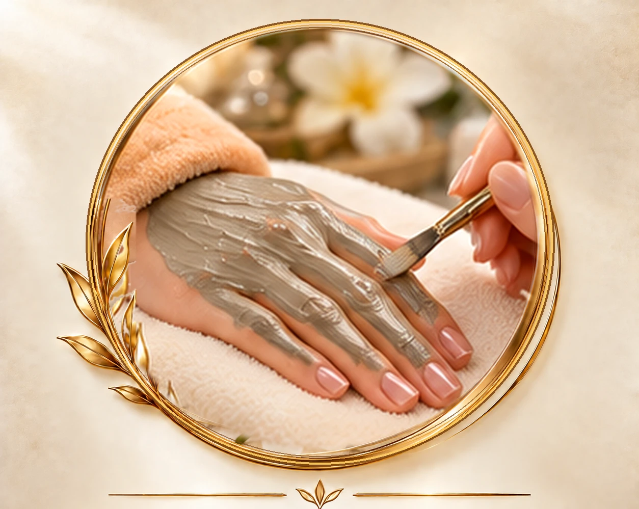 Mud mask wrap with warm towel