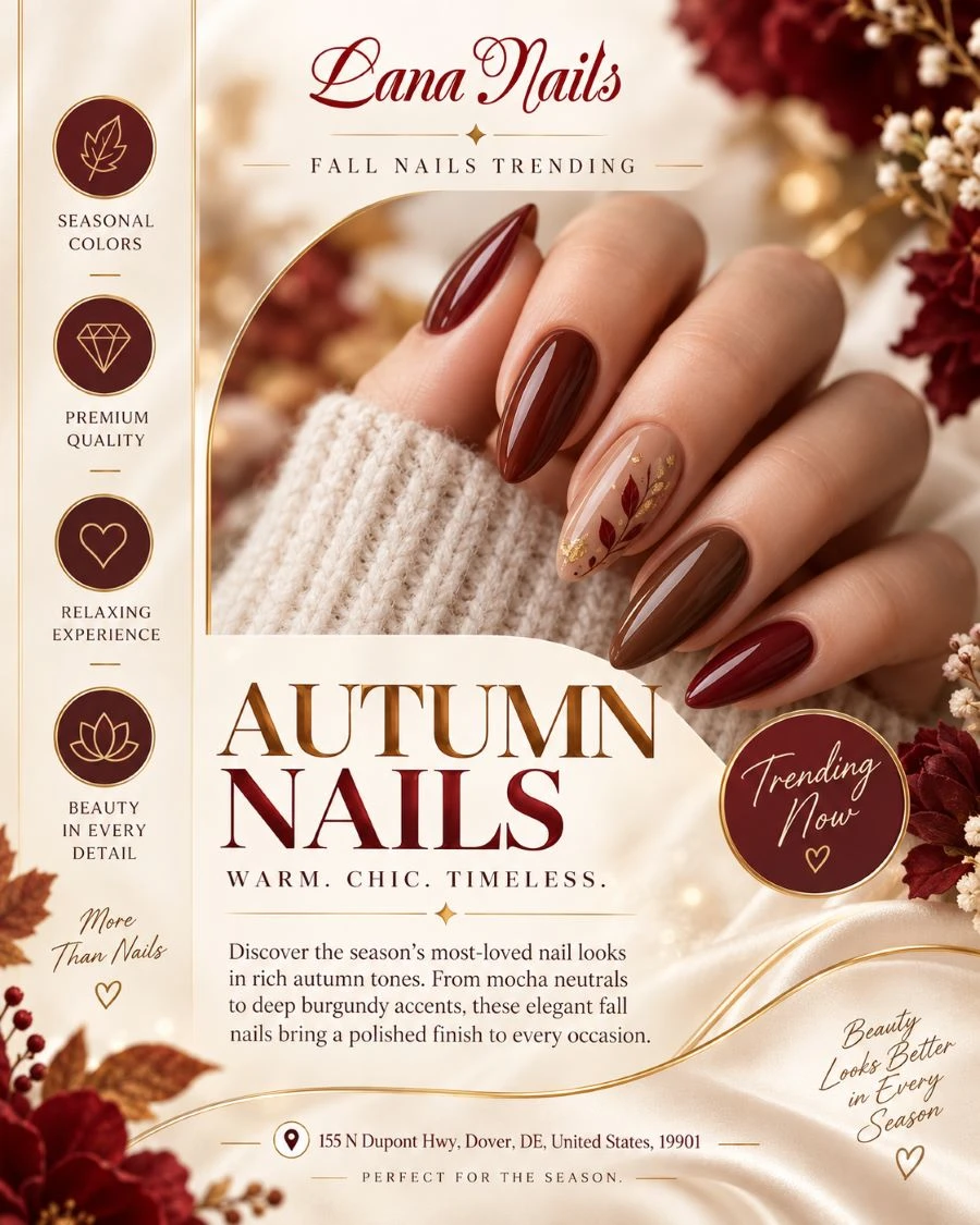 Great nails await you at Lana Nail Dover DE this Autumn 2026