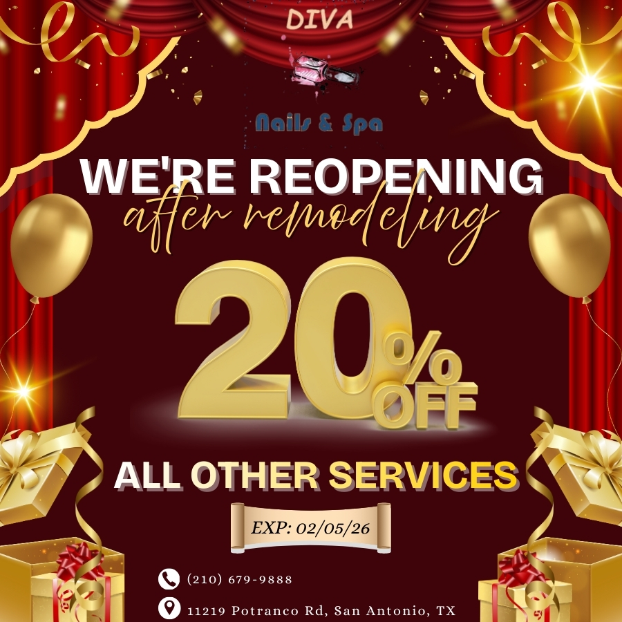 We're reopening after remodeling! 20% OFF all other services