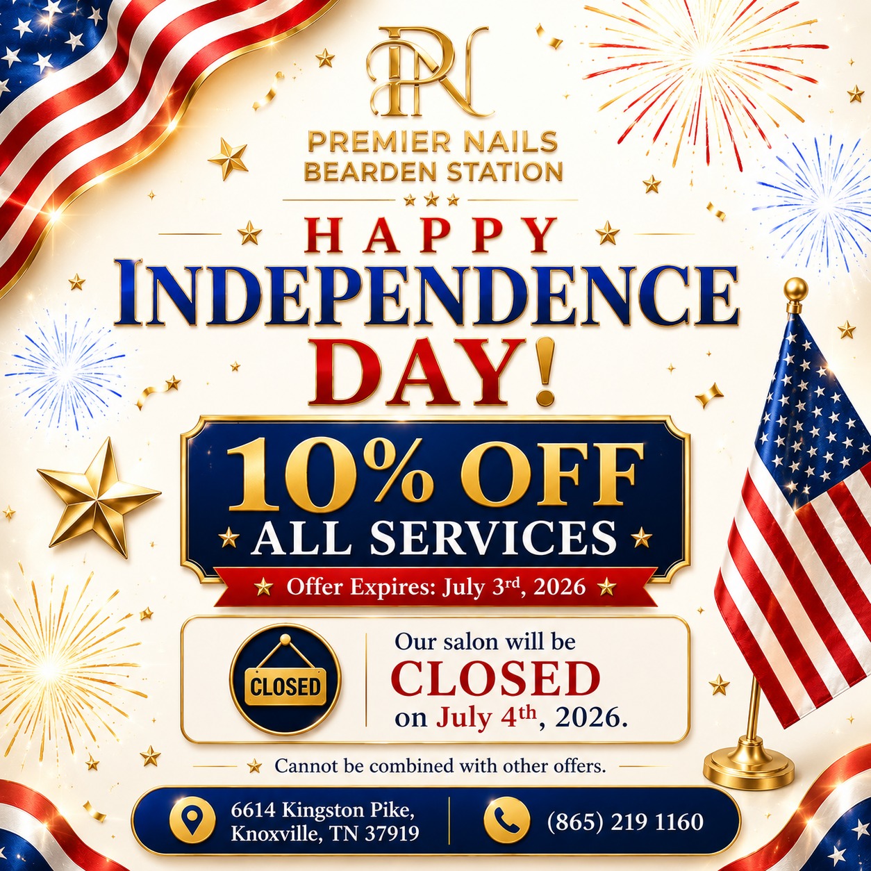 Celebrate Independence Day with Premier Nails Bearden Station