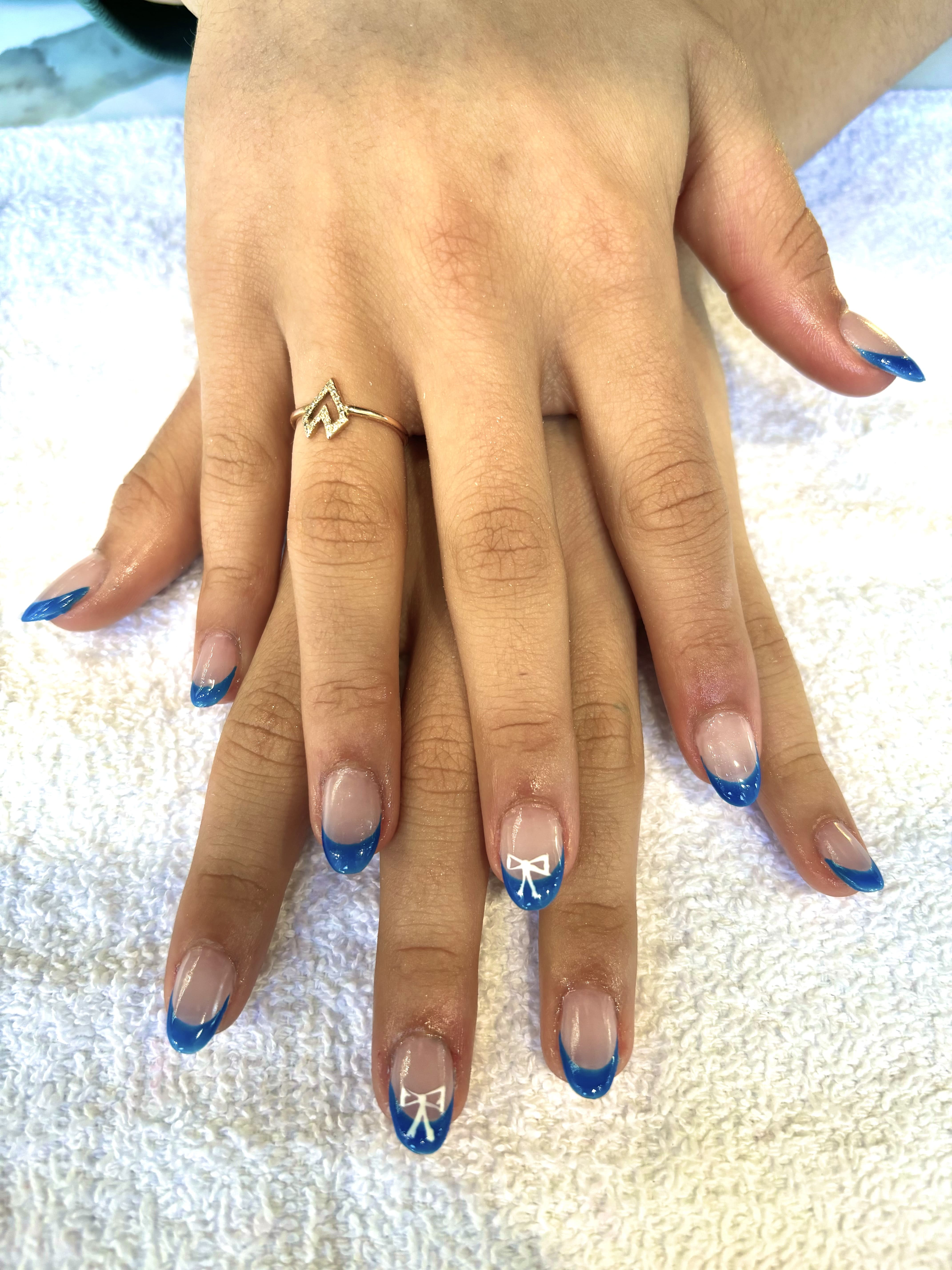GelX with blue French tips